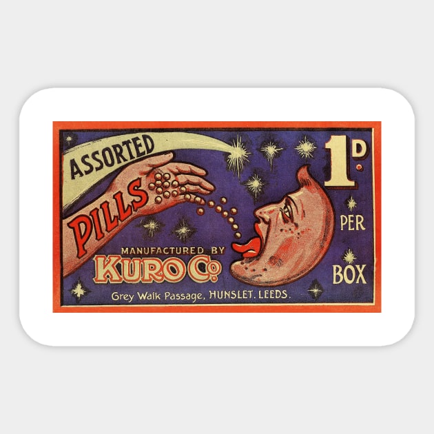 Weird Vintage Pillbox Containing Assorted Pills Sticker by Naves